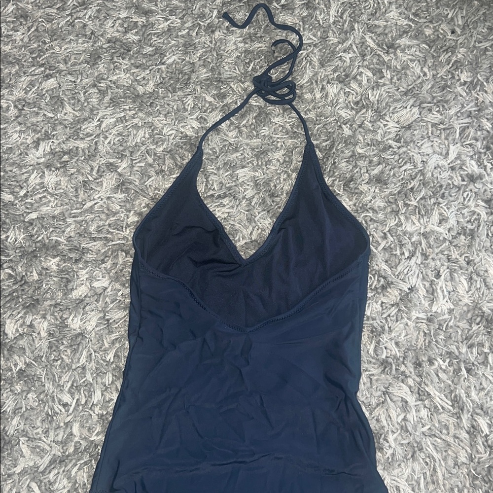Navy Blue Halter Bathing suit - Picture 4 of 7